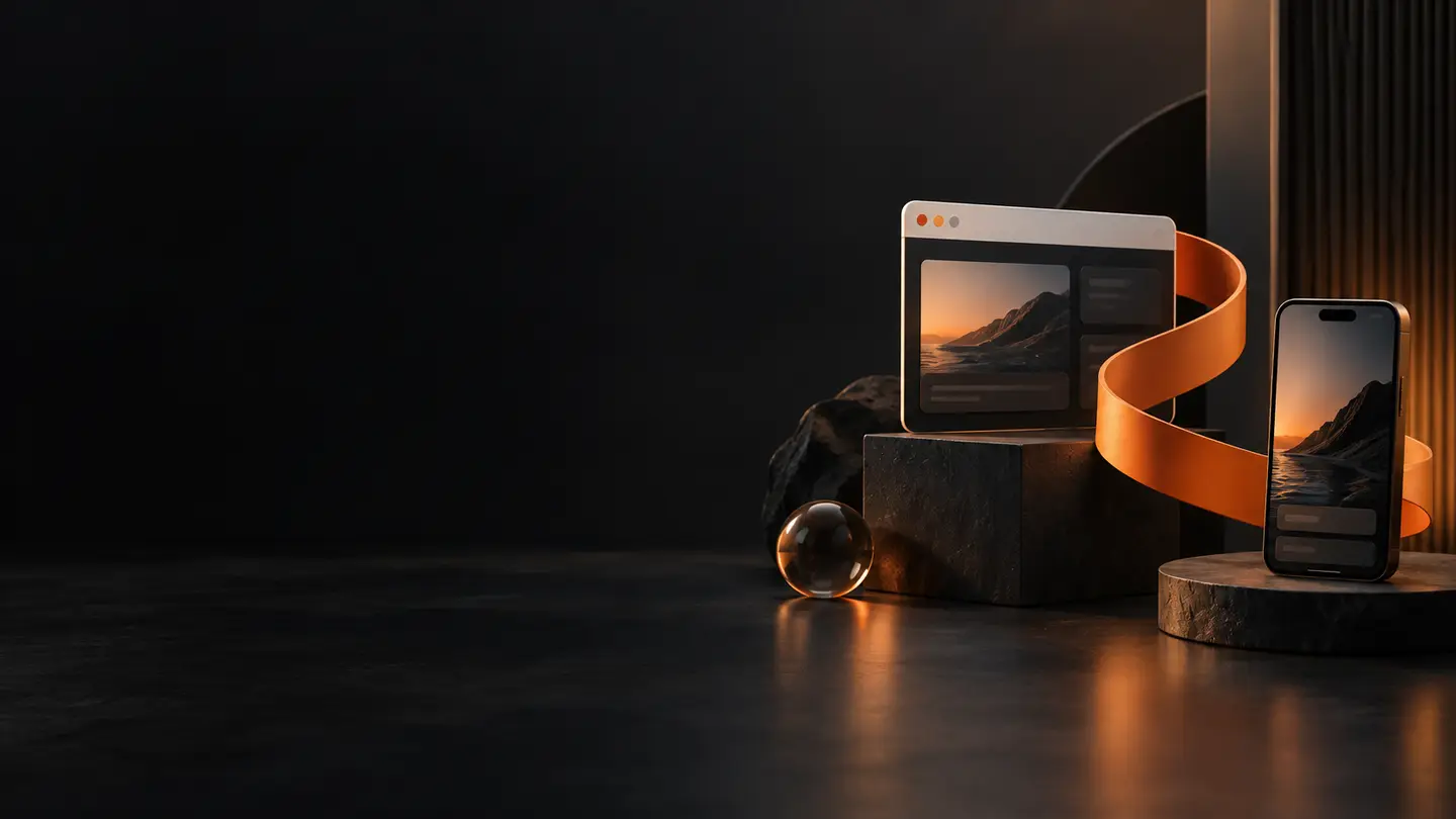 http://App%20&%20Web%20Development%20concept%20illustrated%20in%20charcoal,%20ivory,%20and%20orange.