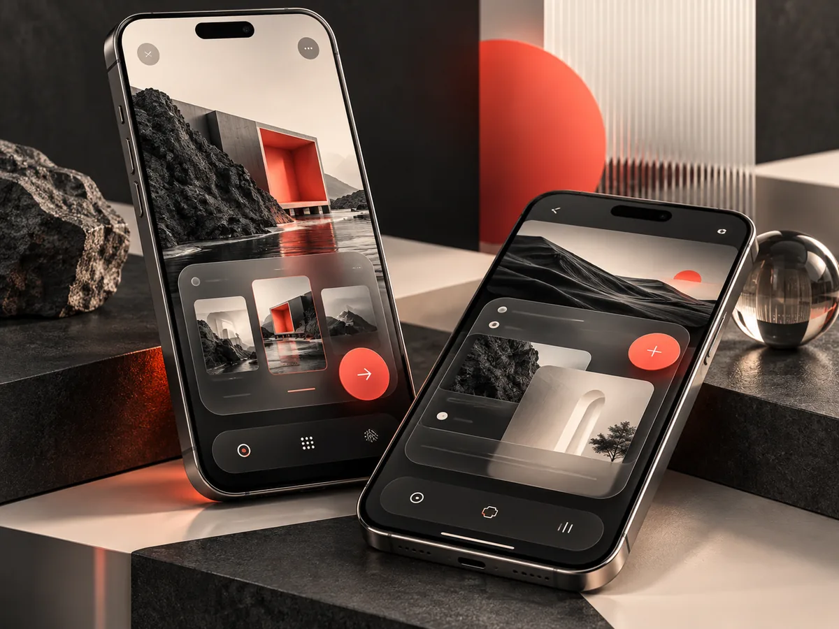 Mobile application interfaces on two modern phones