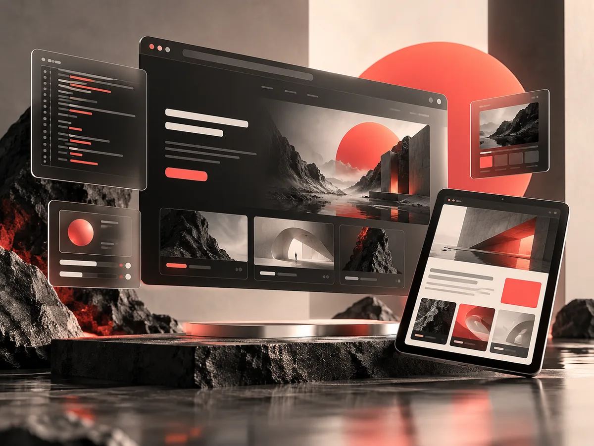 Responsive website interfaces across desktop and tablet screens